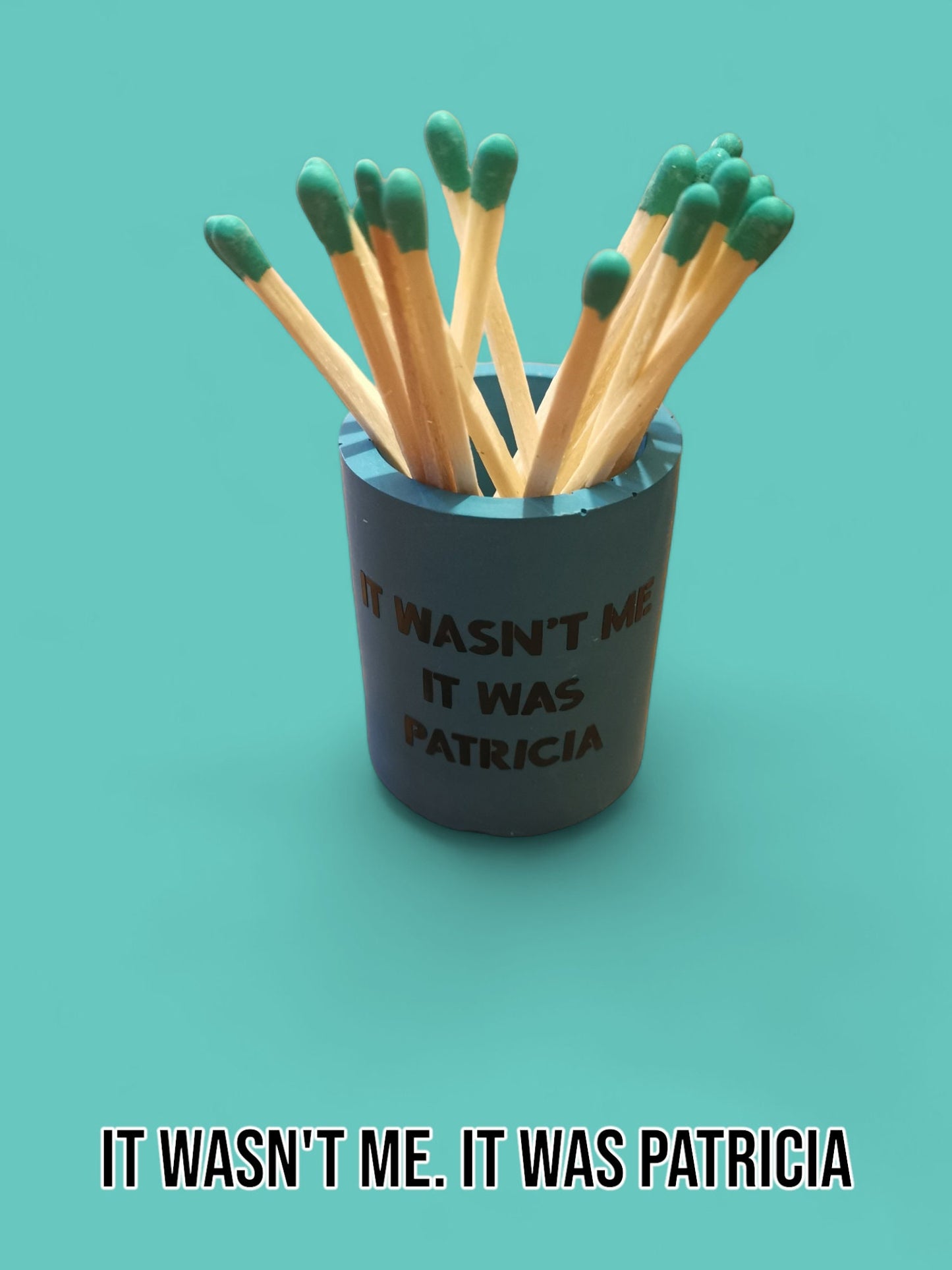 Matchstick Holder - It wasn't me it was Patricia